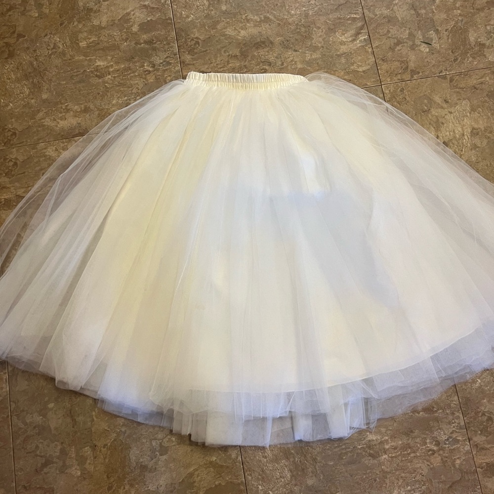 Chic Cream A-Line Tulle Skirt